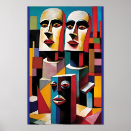 Nucleaire familie in het winkelcentrum - Ken Gage Poster