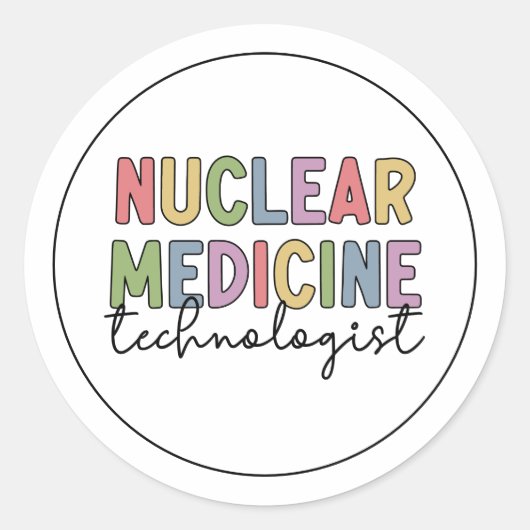 Nucleaire geneesmiddelentechnoloog CNMT Nuclear Me Ronde Sticker (Voorkant)