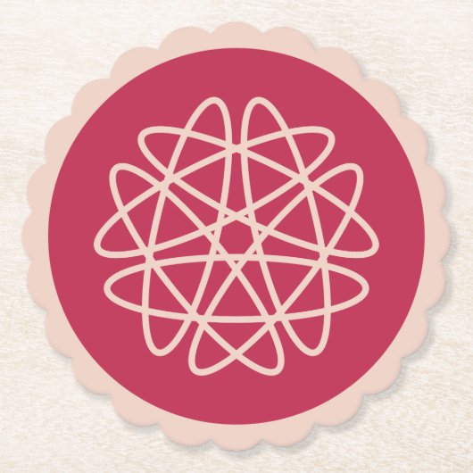 Nucleaire groei - magenta op rogge. kartonnen onderzetters (Voorkant)