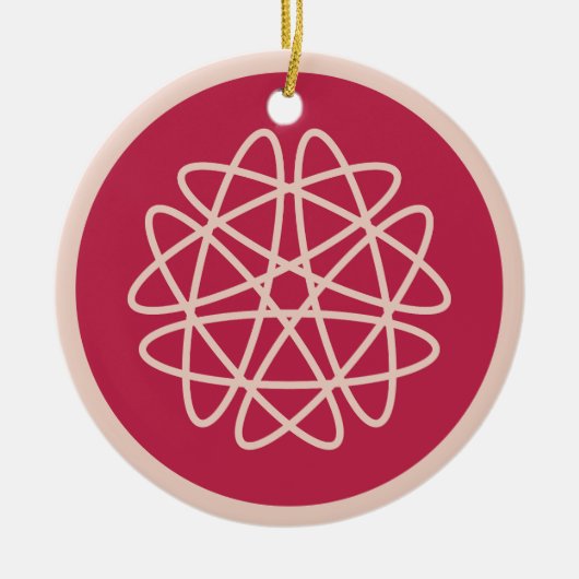 Nucleaire groei - magenta op rogge. keramisch ornament (Voorkant)