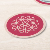 Nucleaire groei - magenta op rogge. ronde kartonnen onderzetter (Gebogen)