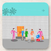 Nucleaire handpalmen Stewardess plastic onderzette Bier Onderzetter (Voorkant)