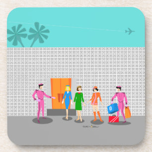 Nucleaire handpalmen Stewardess plastic onderzette Bier Onderzetter