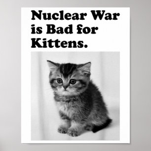 Nucleaire oorlog is slecht voor Kittens Schattigee Poster