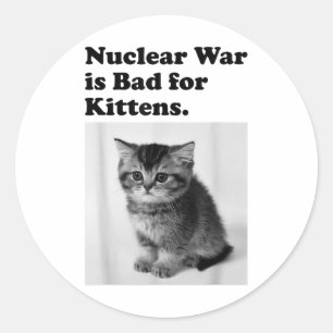 Nucleaire oorlog is slecht voor Kittens Schattigee Ronde Sticker