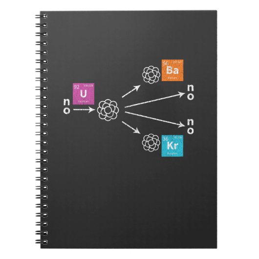 Nucleaire splijtingsfysica Uranium Barium Krypton Notitieboek (Voorkant)