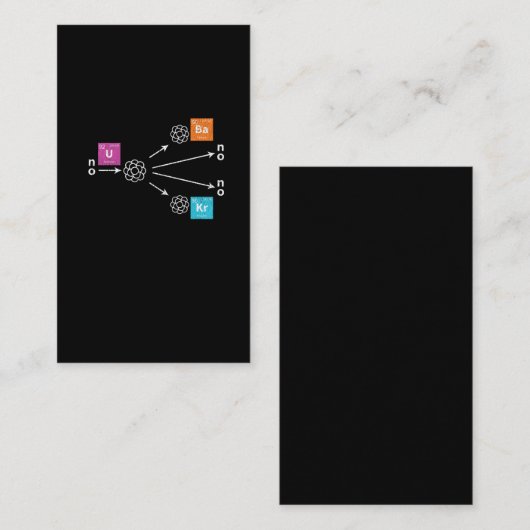 Nucleaire splijtingsfysica Uranium Barium Krypton Visitekaartje (Voorkant / Achterkant)