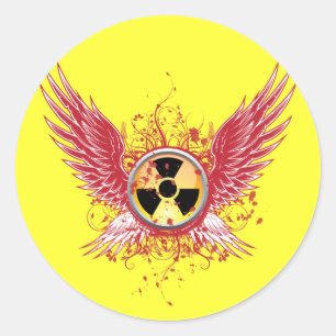 Nucleaire vleugels ronde sticker