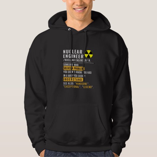 Nuclear Engineer Definitie Grappige Hoodie (Voorkant)