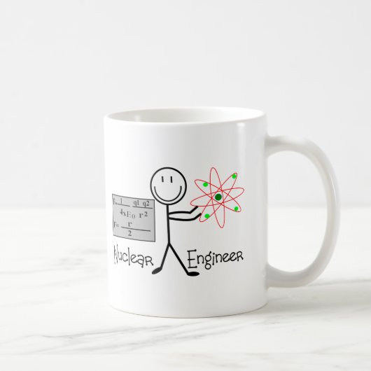 Nuclear Engineer Gifts—Stick People Humor Koffiemok (Rechts)