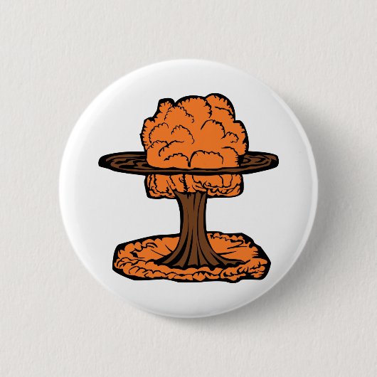 Nuclear Explosion Mushroom Cloud Ronde Button 5,7 Cm (Voorkant)