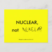NUCLEAR, geen NUKELAR Briefkaart (Voorkant)