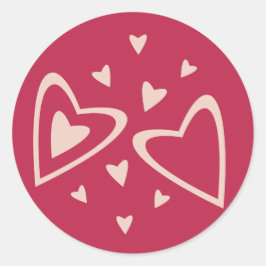 Nuclear Hearts - magenta rood - afbeelding. Ronde Sticker
