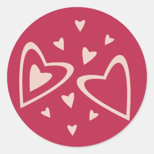 Nuclear Hearts - magenta rood - afbeelding. Ronde Sticker