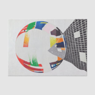Nuclear I, CH, 1945, door Laszlo Moholy-Nagy Tissuepapier