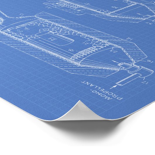 Nuclear Isotope Engine 1963 Patent Art Blueprint Poster (Hoek)