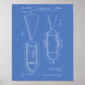 Nuclear Isotope Engine 1963 Patent Art Blueprint Poster (Voorkant)
