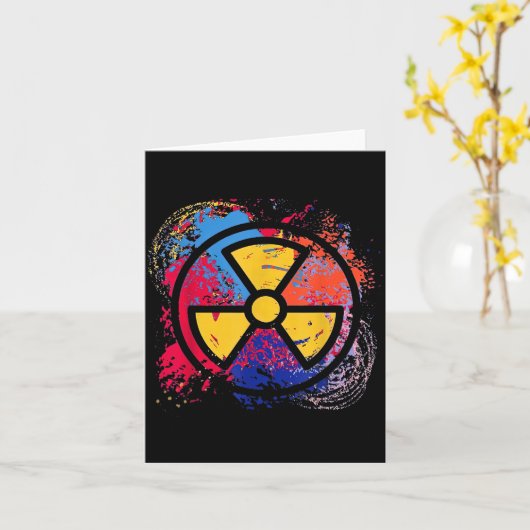 Nuclear Medicine Radiation Symbol Colorful Radiolo Kaart (Gele Bloem)