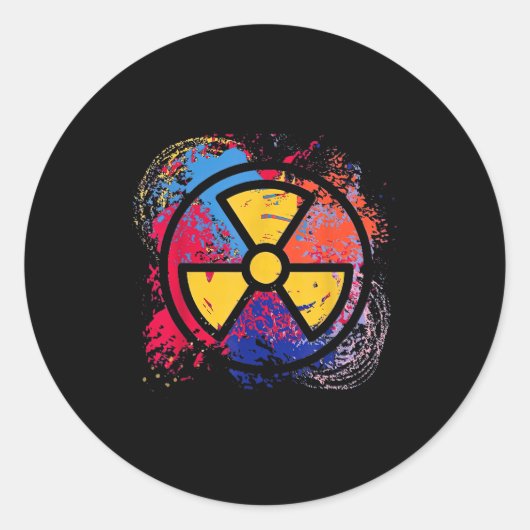 Nuclear Medicine Radiation Symbol Colorful Radiolo Ronde Sticker (Voorkant)