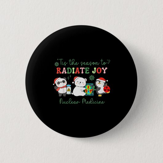Nuclear Medicine Tech Christmas Holiday Radiology  Ronde Button 5,7 Cm (Voorkant)