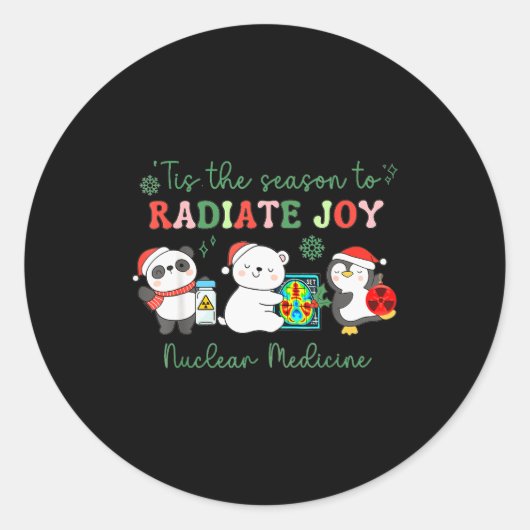 Nuclear Medicine Tech Christmas Holiday Radiology Ronde Sticker (Voorkant)