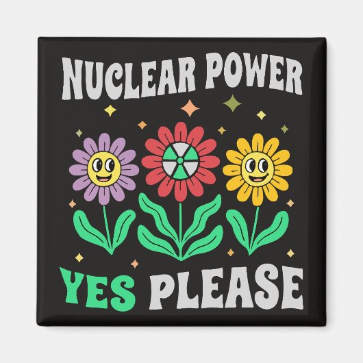 Nuclear power yes please smiling flowers magneet (Voorkant)