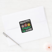 Nuclear power yes please smiling flowers vierkante sticker (Envelop)