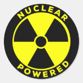 Nuclear Powered Ronde Sticker (Voorkant)