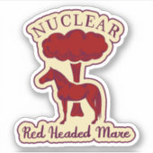 Nuclear Red Headed Mare Logo Ver 1 Sticker (Voorkant)