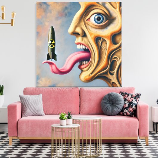 Nuclear Warhead on the Tongue Canvas Afdruk (Insitu (Woonkamer))