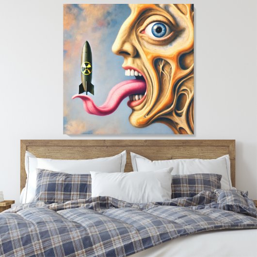 Nuclear Warhead on the Tongue Canvas Afdruk (Insitu (Slaapkamer))