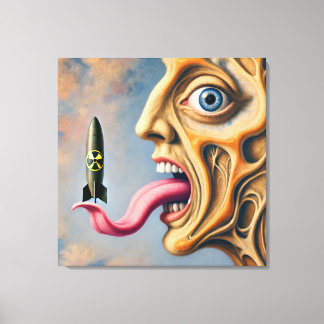 Nuclear Warhead on the Tongue Canvas Afdruk