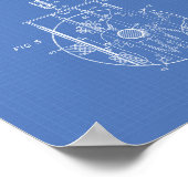 Nuclear Water Jet Engine 1959 Art Blueprint Poster (Hoek)