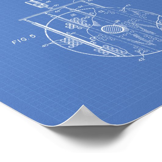 Nuclear Water Jet Engine 1959 Art Blueprint Poster (Hoek)