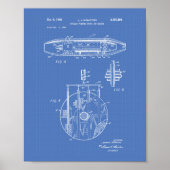 Nuclear Water Jet Engine 1959 Art Blueprint Poster (Voorkant)