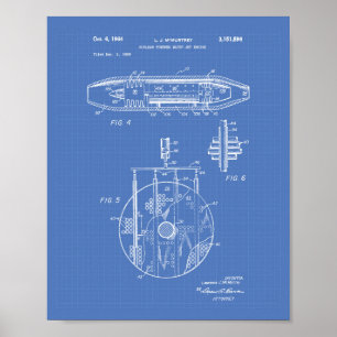 Nuclear Water Jet Engine 1959 Art Blueprint Poster