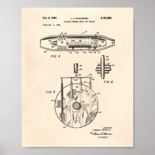 Nuclear Water Jet Engine 1959 Art Old Peper Poster