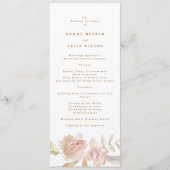 Nude Romantic Waterverf Florals Wedding Ceremony Programmakaart (Voorkant)