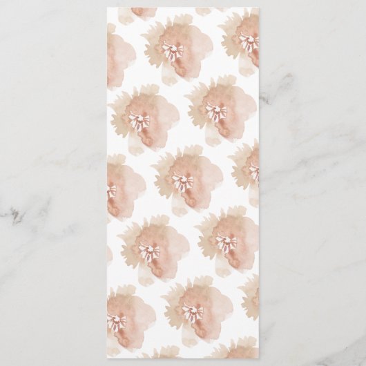 Nude Romantic Waterverf Florals Wedding Ceremony Programmakaart (Achterkant)