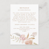 Nude Romantic Waterverf Florals Wedding Details Informatiekaartje (Voorkant)