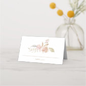 Nude Romantic Waterverf Florals Wedding Escort Plaatskaartje (Voorkant)