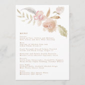 Nude Romantic Waterverf Florals Wedding Menu (Voorkant)