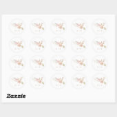 Nude Romantic Waterverf Florals Wedding Ronde Sticker (Vel)