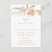 Nude Romantic Waterverf Florals Wedding RSVP Kaartje (Voorkant)