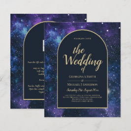 NUDGET Sterrennacht Paars Blue Wedding INVITE