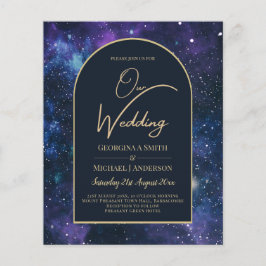 NUDGET Sterrennacht Paars Blue Wedding INVITE Flyer
