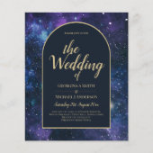 NUDGET Sterrennacht Paars Blue Wedding INVITE Flyer (Voorkant)