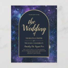 NUDGET Sterrennacht Paars Blue Wedding INVITE Flyer