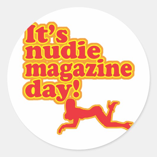 Nudie Magazine Day! Ronde Sticker (Voorkant)