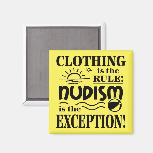 Nudism 5.1 Cm Square Magnet (Voorkant / Achterkant)